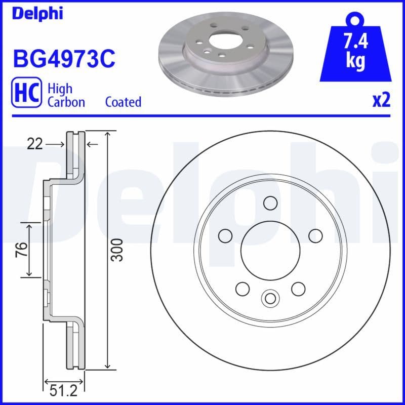 Bremžu diski DELPHI BG4973C 1