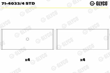 Klaņa gultnis GLYCO 71-4033/4 STD 1