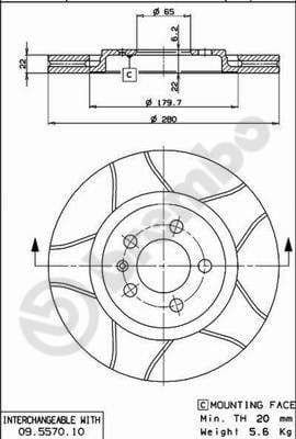 Bremžu diski BREMBO 09.5570.75 1