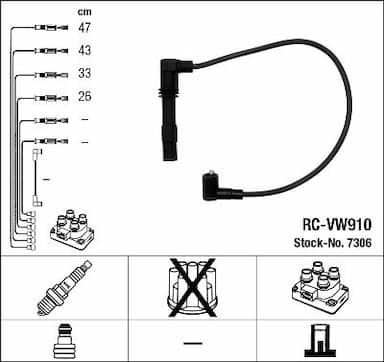 Augstsprieguma vadu komplekts NGK 7306 1