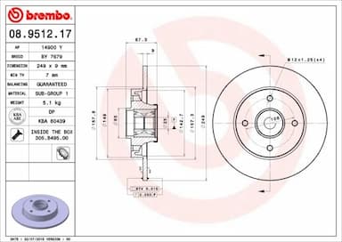 Bremžu diski BREMBO 08.9512.17 1