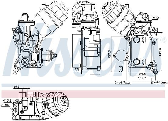 Eļļas radiators, Motoreļļa NISSENS 91355 1