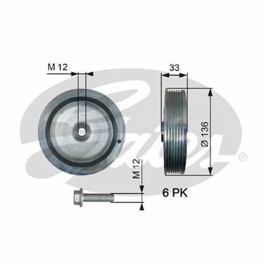 Piedziņas skriemelis, Kloķvārpsta GATES TVD1008A 1