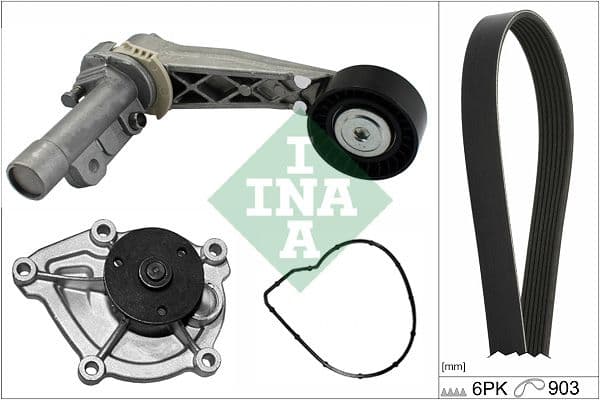 Ūdenssūknis + ķīļrievu siksnas komplekts Schaeffler INA 529 0504 30 1