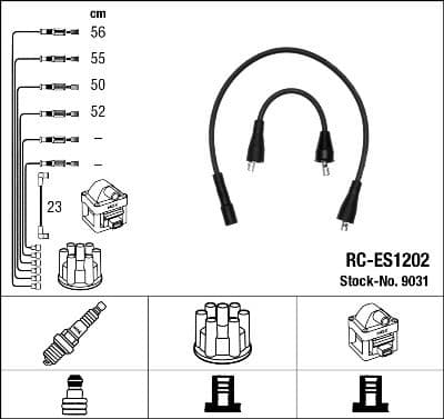 Augstsprieguma vadu komplekts NGK 9031 1