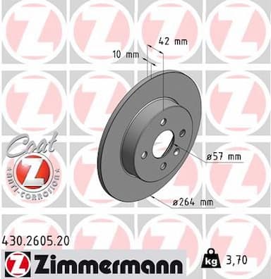 Bremžu diski ZIMMERMANN 430.2605.20 1