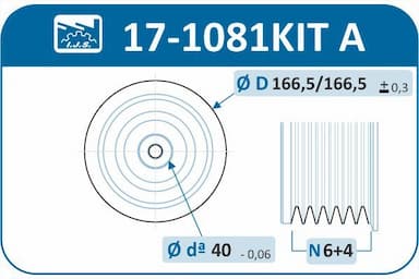 Siksnas skriemeļa komplekts, Kloķvārpsta IJS GROUP 17-1081KIT A 2