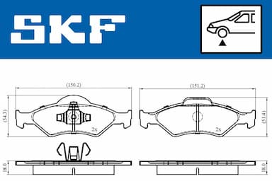 Bremžu uzliku kompl., Disku bremzes SKF VKBP 80348 6