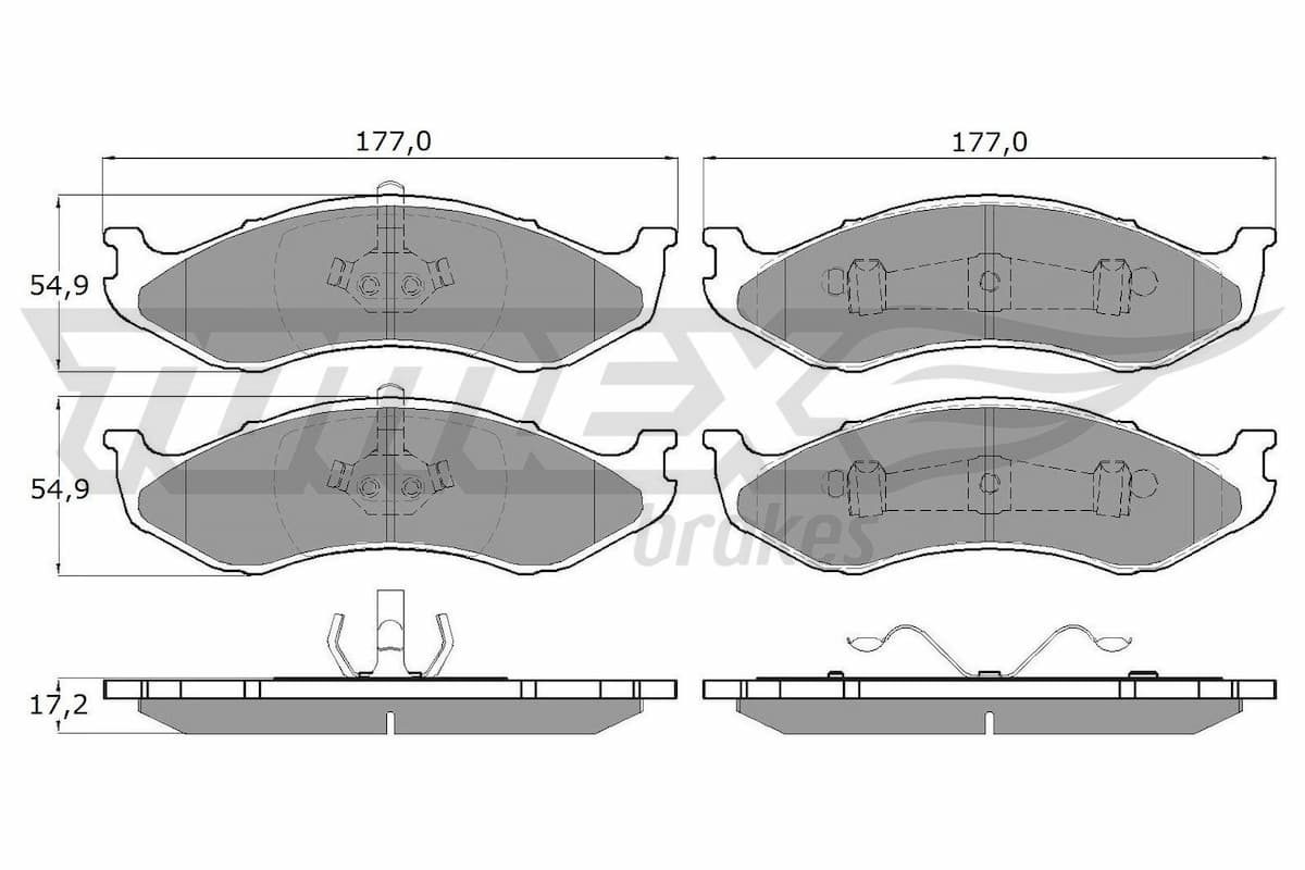 Bremžu uzliku kompl., Disku bremzes TOMEX Brakes TX 12-09 1