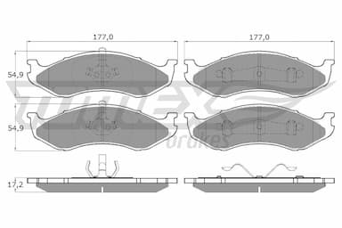 Bremžu uzliku kompl., Disku bremzes TOMEX Brakes TX 12-09 1