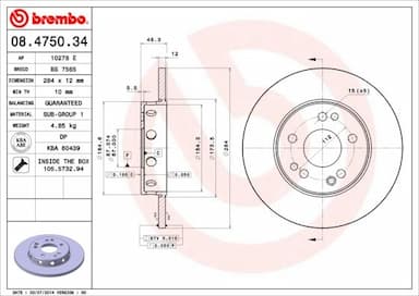 Bremžu diski BREMBO 08.4750.34 1