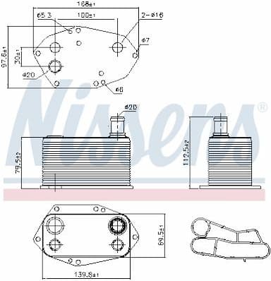 Eļļas radiators, Motoreļļa NISSENS 90786 6