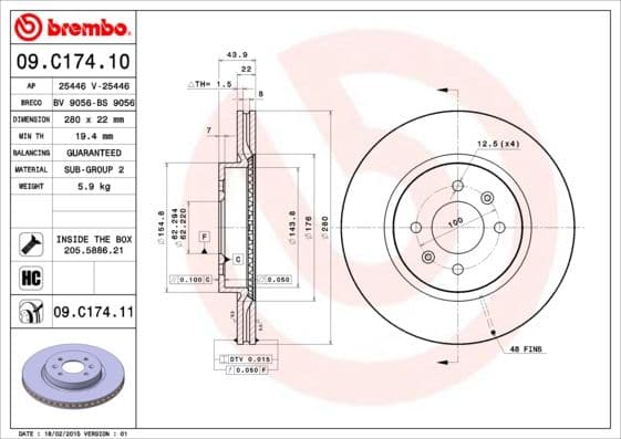 Bremžu diski BREMBO 09.C174.11 1