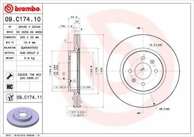 Bremžu diski BREMBO 09.C174.11 1