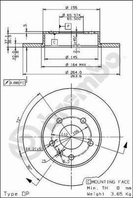 Bremžu diski BREMBO 08.7627.75 1