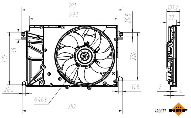 Ventilators, Motora dzesēšanas sistēma NRF 470077 1