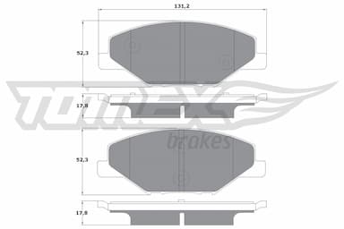 Bremžu uzliku kompl., Disku bremzes TOMEX Brakes TX 16-98 1