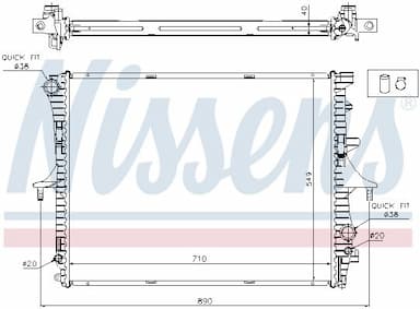 Radiators, Motora dzesēšanas sistēma NISSENS 65275A 6