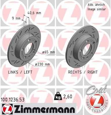 Bremžu diski ZIMMERMANN 100.1236.53 1