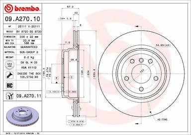 Bremžu diski BREMBO 09.A270.11 1