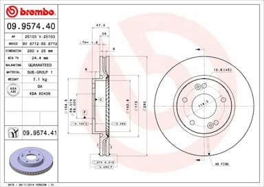 Bremžu diski BREMBO 09.9574.41 1