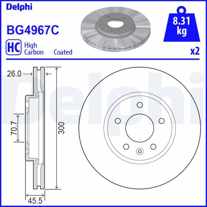 Bremžu diski DELPHI BG4967C 1