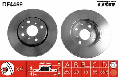 Bremžu diski TRW DF4469 1