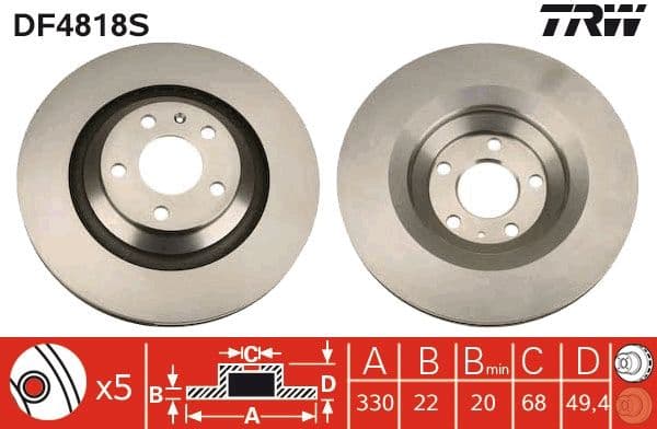 Bremžu diski TRW DF4818S 1