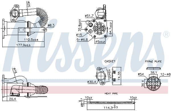 Radiators, Izplūdes gāzu recirkulācija NISSENS 989453 1