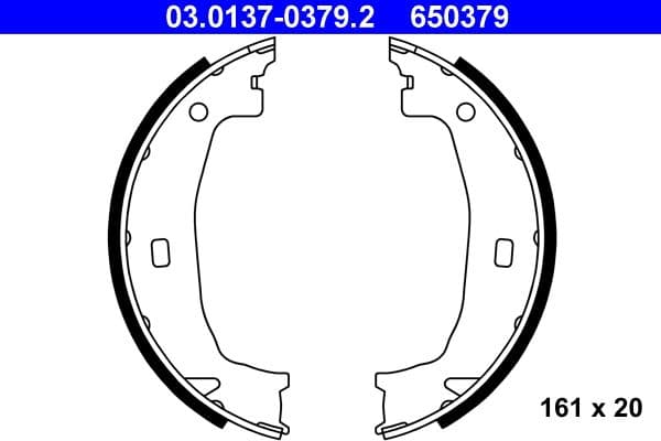 Bremžu loku kompl., Stāvbremze ATE 03.0137-0379.2 1