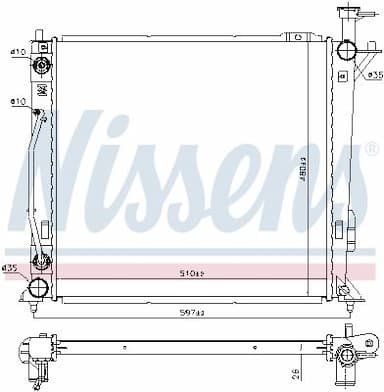 Radiators, Motora dzesēšanas sistēma NISSENS 606482 5