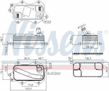 Eļļas radiators, Motoreļļa NISSENS 91380 5