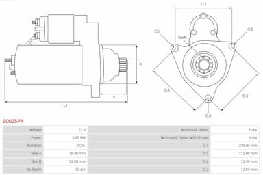 Starteris AS-PL S0025PR 5