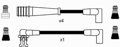 Augstsprieguma vadu komplekts NGK 7151 2