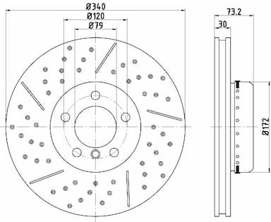 Bremžu diski HELLA 8DD 355 120-821 4