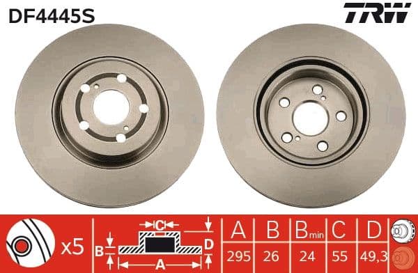 Bremžu diski TRW DF4445S 1