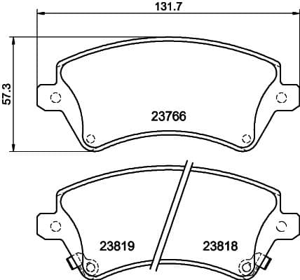 Bremžu uzliku kompl., Disku bremzes HELLA 8DB 355 017-241 1