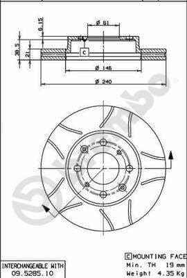 Bremžu diski BREMBO 09.5285.75 1