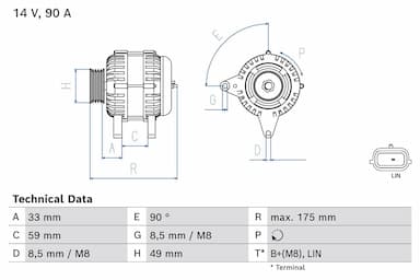 Ģenerators BOSCH 0 986 085 170 1