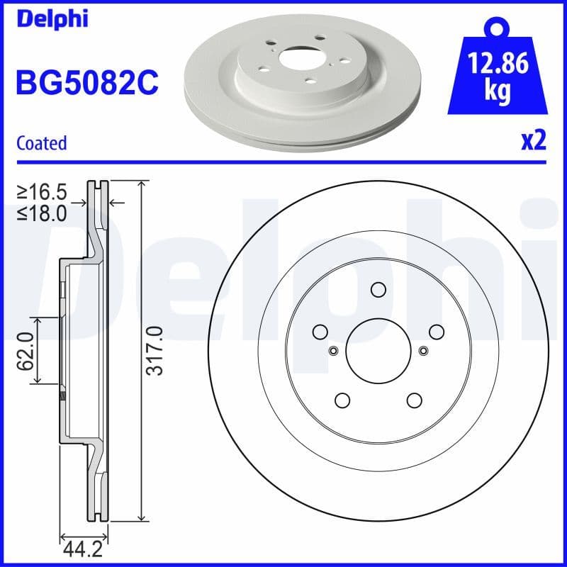 Bremžu diski DELPHI BG5082C 1