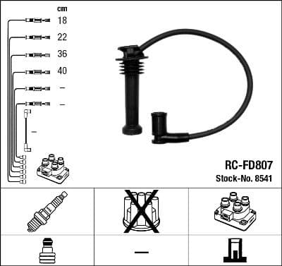 Augstsprieguma vadu komplekts NGK 8541 1