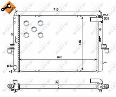 Radiators, Motora dzesēšanas sistēma NRF 55319 4