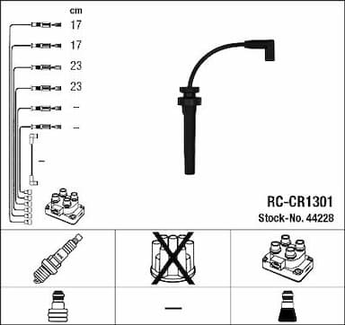 Augstsprieguma vadu komplekts NGK 44228 1