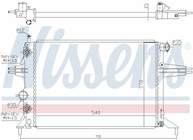 Radiators, Motora dzesēšanas sistēma NISSENS 63248A 6