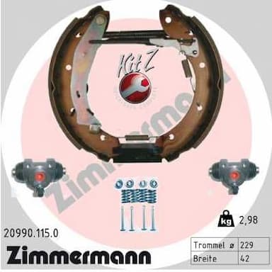 Bremžu loku komplekts ZIMMERMANN 20990.115.0 1