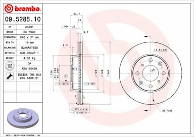 Bremžu diski BREMBO 09.5285.11 1