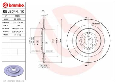 Bremžu diski BREMBO 08.B044.10 1