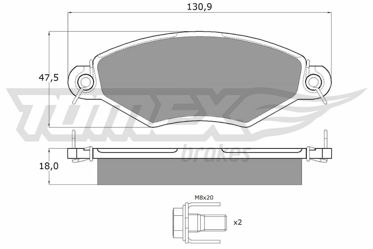 Bremžu uzliku kompl., Disku bremzes TOMEX Brakes TX 12-15 1