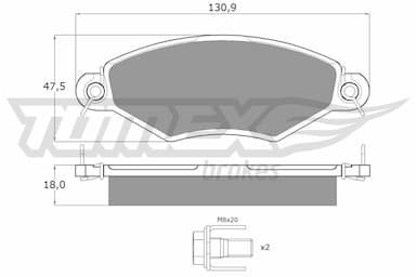 Bremžu uzliku kompl., Disku bremzes TOMEX Brakes TX 12-15 1