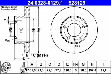 Bremžu diski ATE 24.0328-0129.1 1